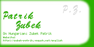 patrik zubek business card